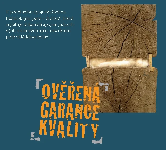 Infografika o spoji pero-drážka v trámové konstrukci srubu