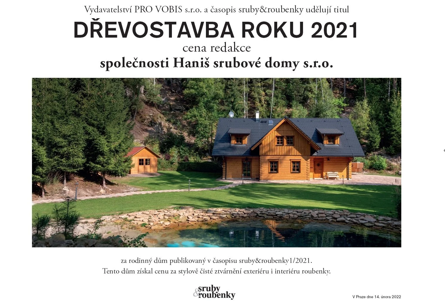 Dřevostavba roku 2021 – Cena redakce