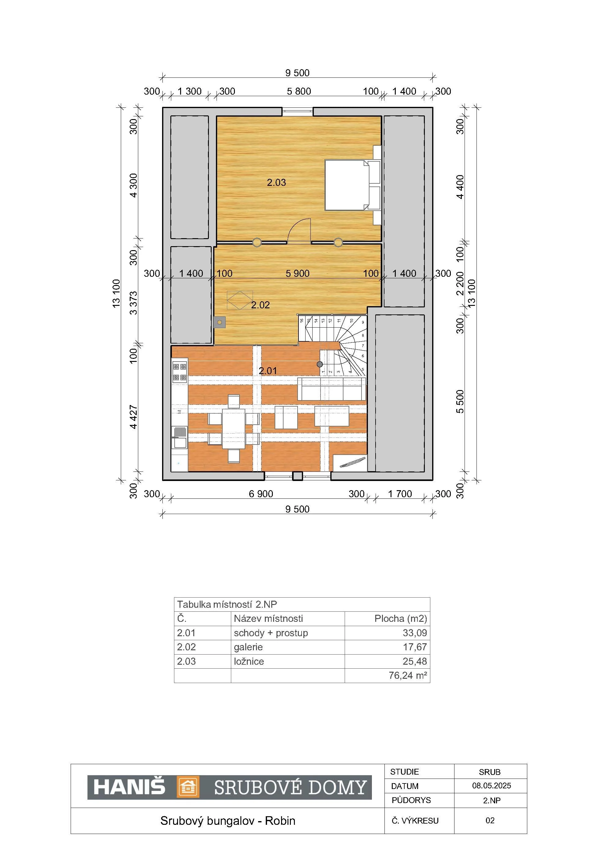 Bungalov Robin 4 + kk